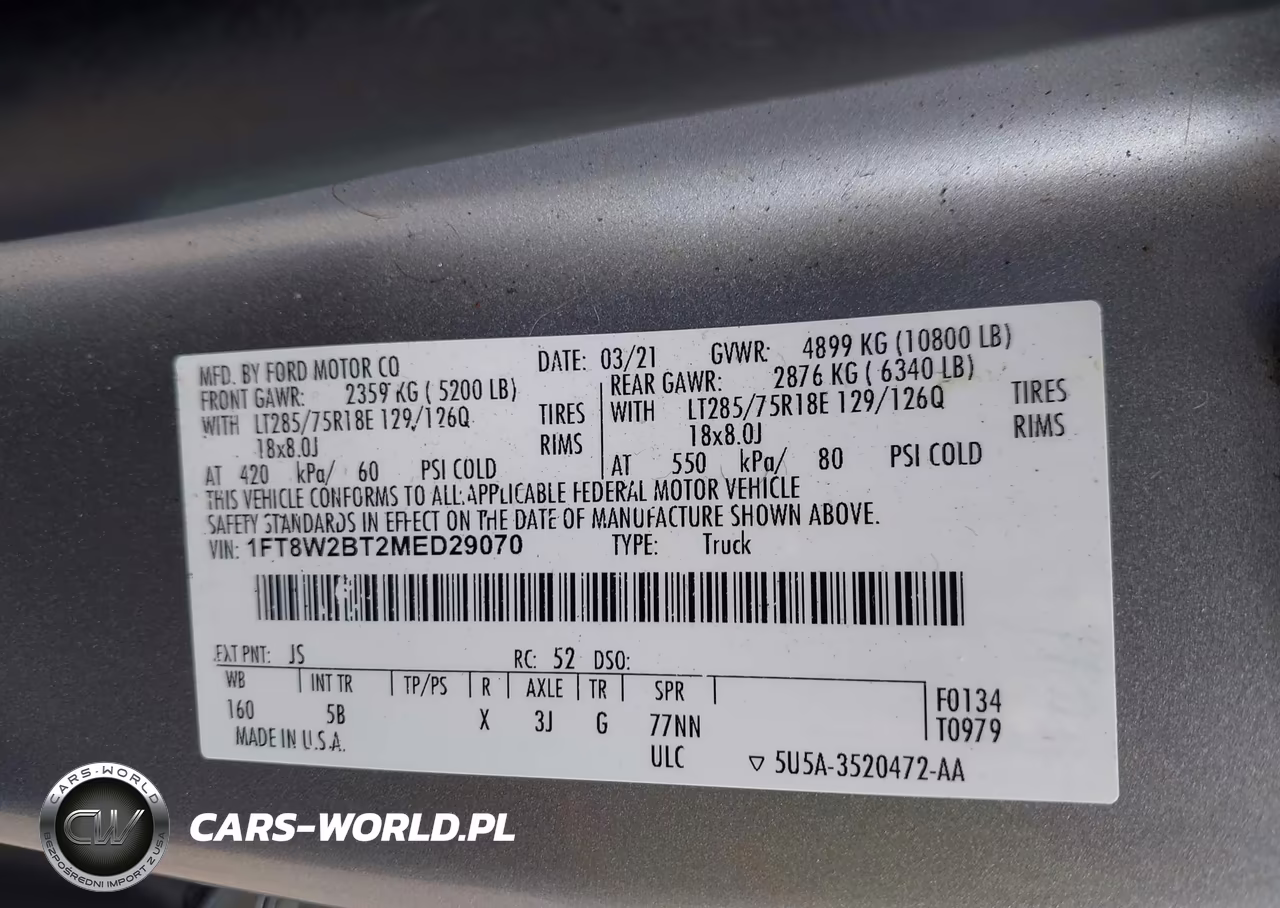 2021 Ford F-250 Lariat VIN:1FT8W2BT2MED29070 - 8