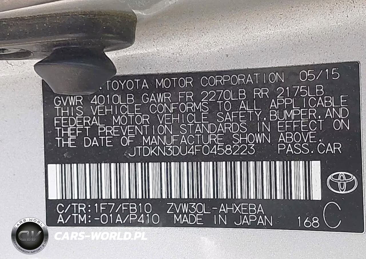 2015 Toyota Prius Two VIN:JTDKN3DU4F0458223 - 9