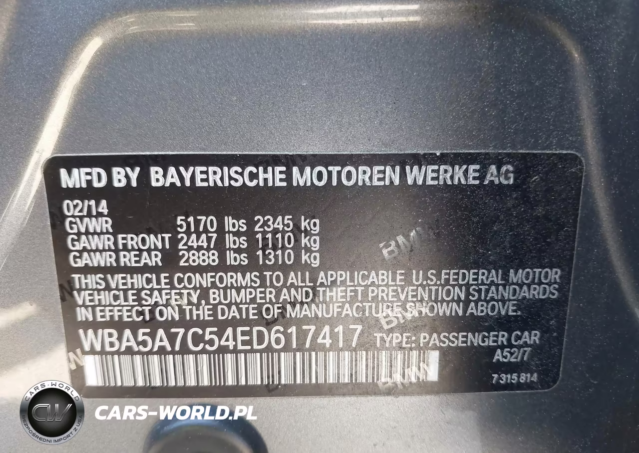 2014 BMW 528I xDrive VIN:WBA5A7C54ED617417 - 9
