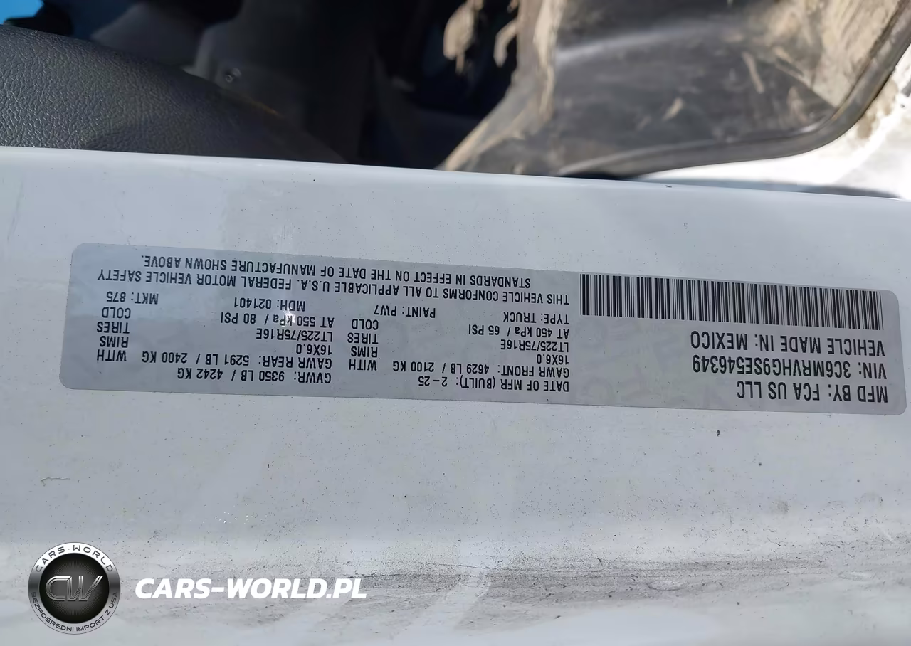 2025 Ram Promaster 3500 Tradesman High Roof 159 Wb W-Pass Seat VIN:3C6MRVHG9SE546349 - 9
