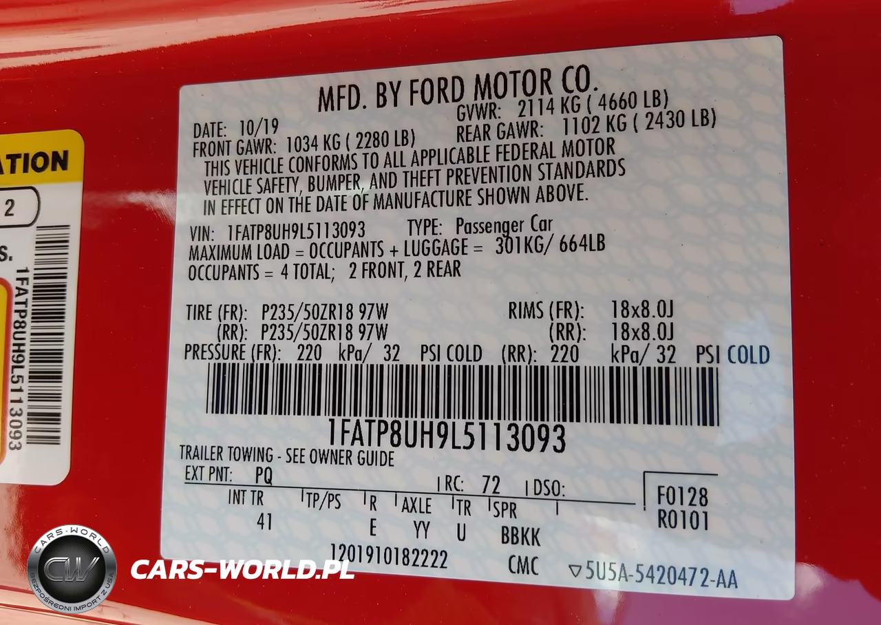 2020 Ford Mustang Ecoboost Premium VIN:1FATP8UH9L5113093 - 9