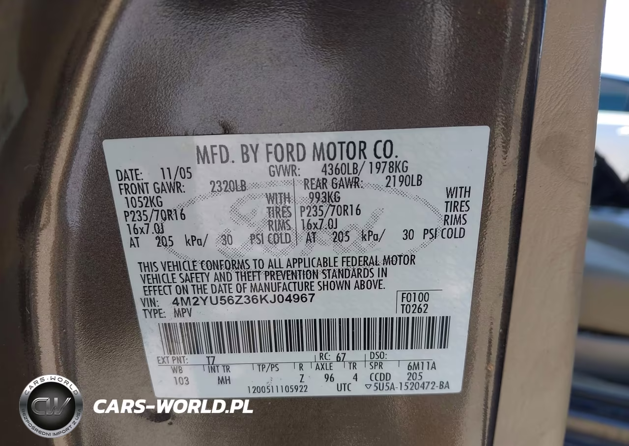 2006 Mercury Mariner Convenience VIN:4M2YU56Z36KJ04967 - 9