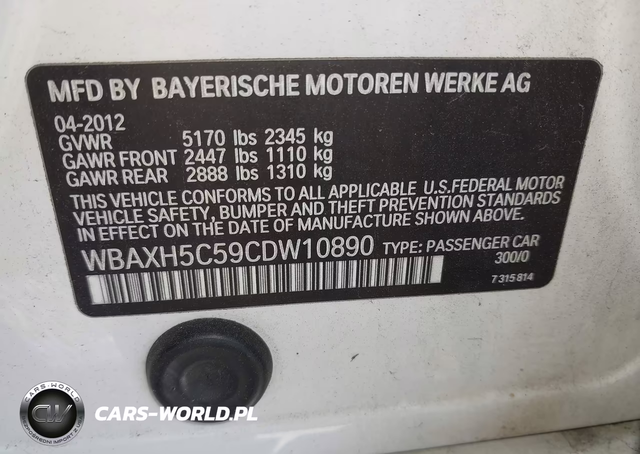 2012 BMW 528I xDrive VIN:WBAXH5C59CDW10890 - 9