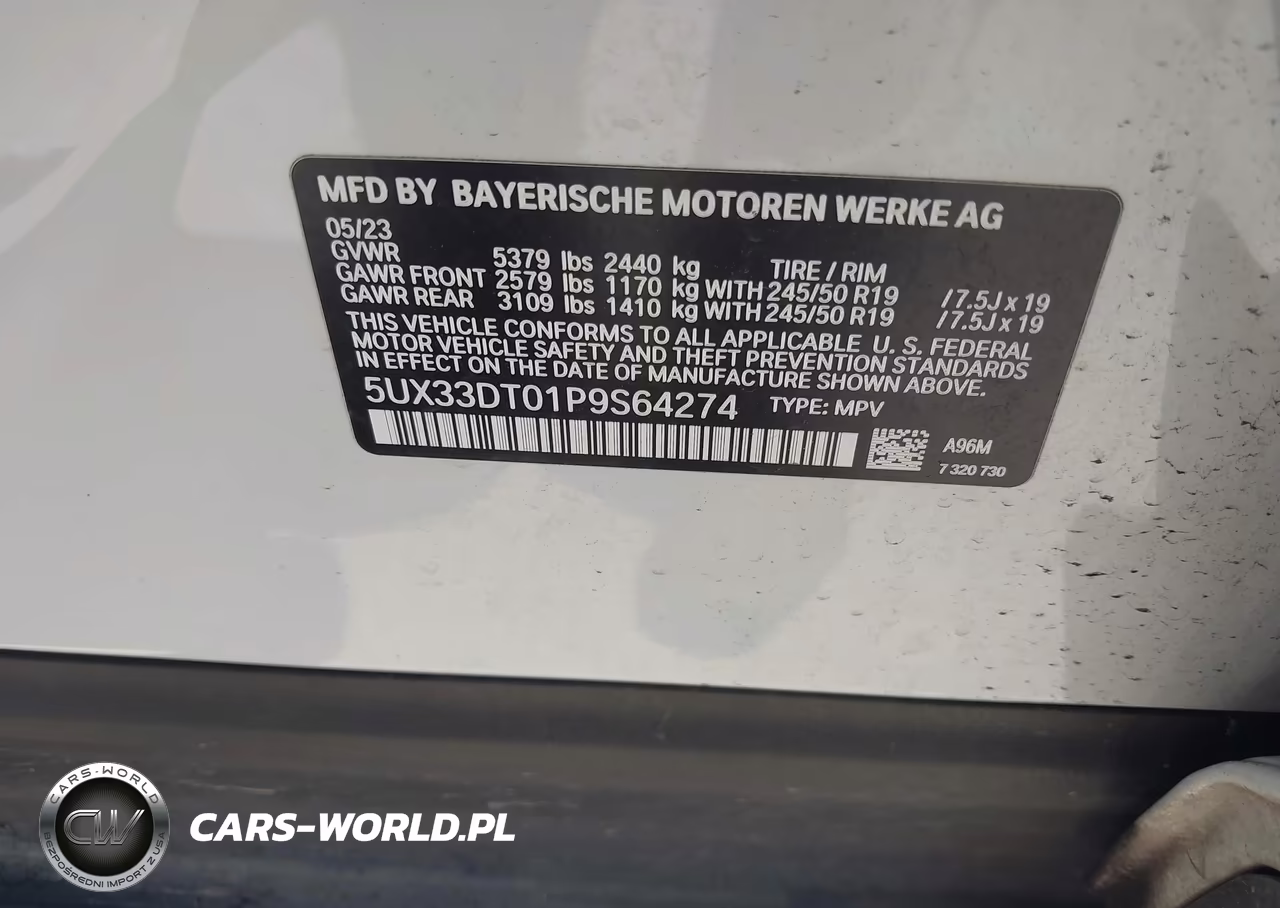 2023 BMW X4 xDrive30I VIN:5UX33DT01P9S64274 - 9