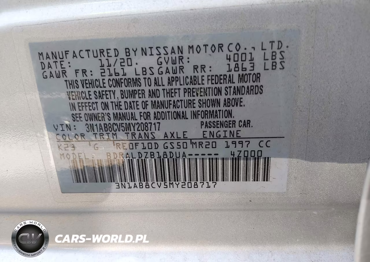 2021 Nissan Sentra Sv Xtronic Cvt VIN:3N1AB8CV5MY208717 - 9