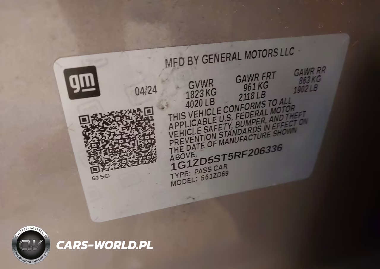 2024 Chevrolet Malibu Fwd 1Lt VIN:1G1ZD5ST5RF206336 - 9