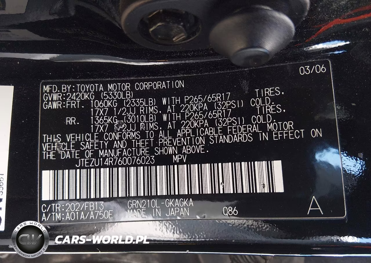 2006 Toyota 4Runner Sr5 Sport V6 VIN:JTEZU14R760076023 - 9