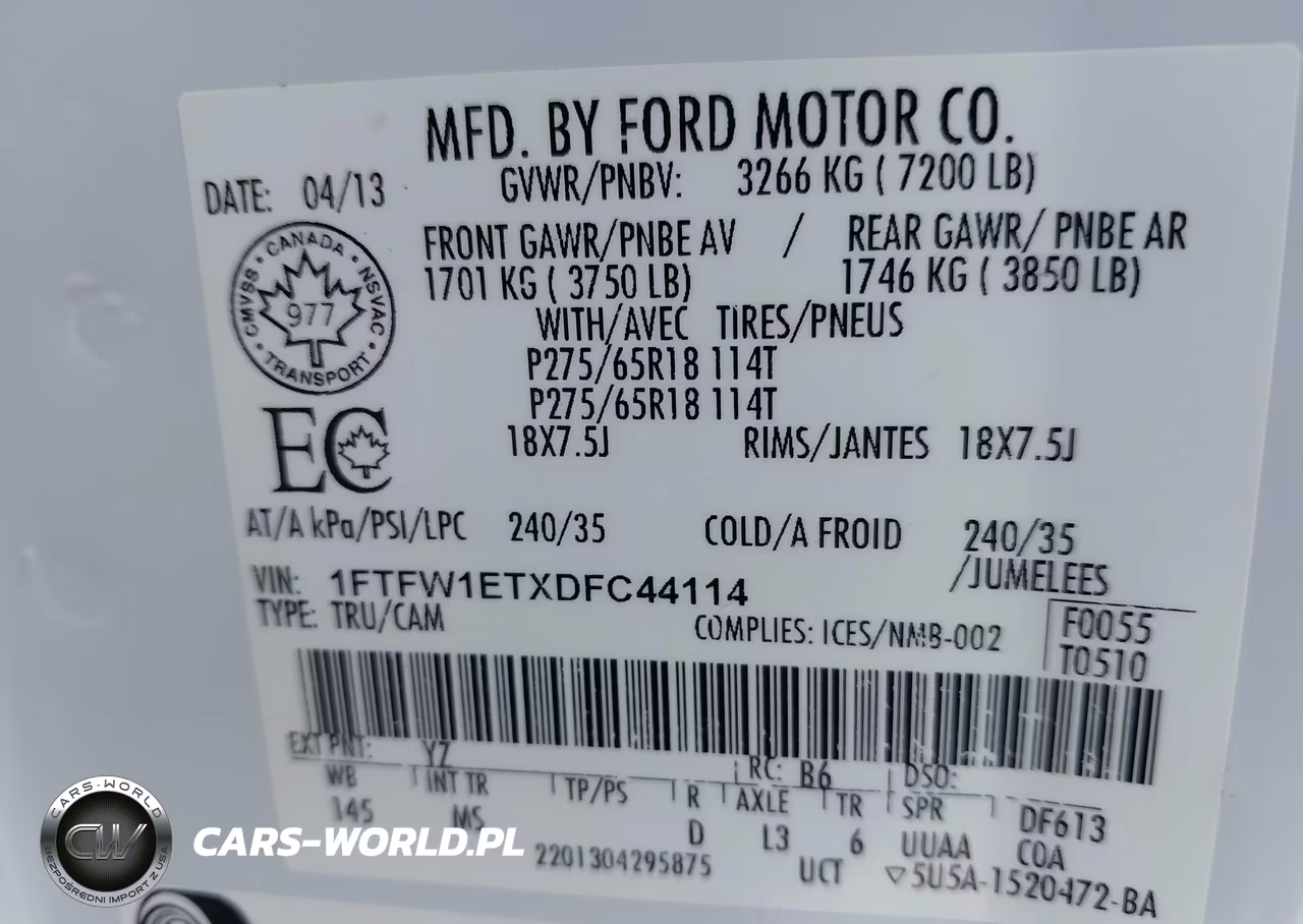 2013 Ford F-150 Xlt VIN:1FTFW1ETXDFC44114 - 9