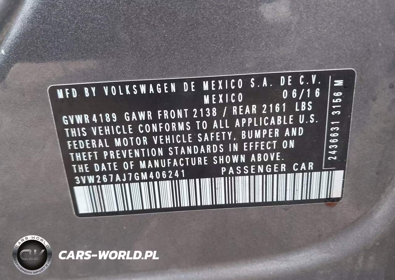 2016 Volkswagen Jetta 1.4T S VIN:3VW267AJ7GM406241 - 9