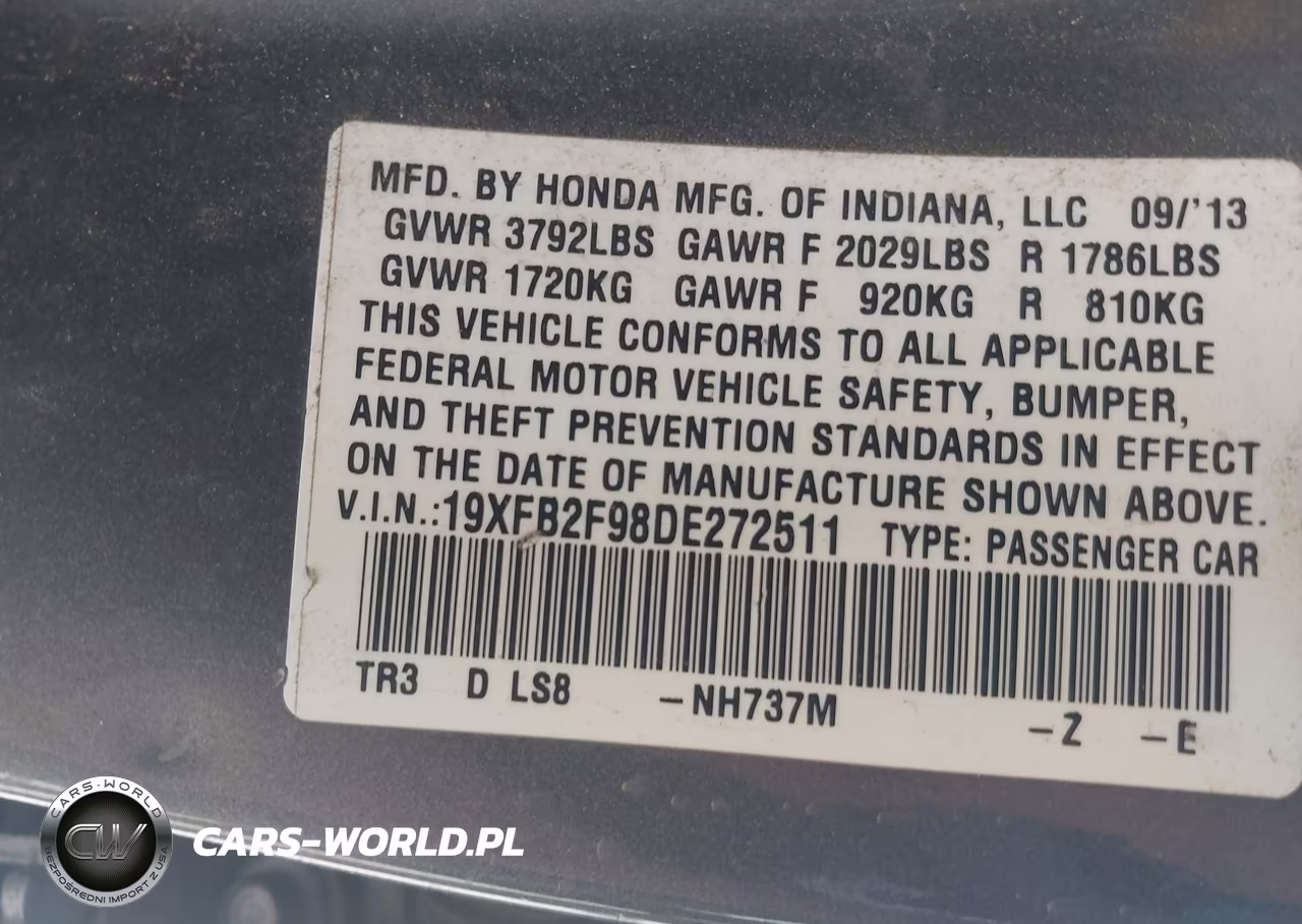 2013 Honda Civic Ex-L VIN:19XFB2F98DE272511 - 9