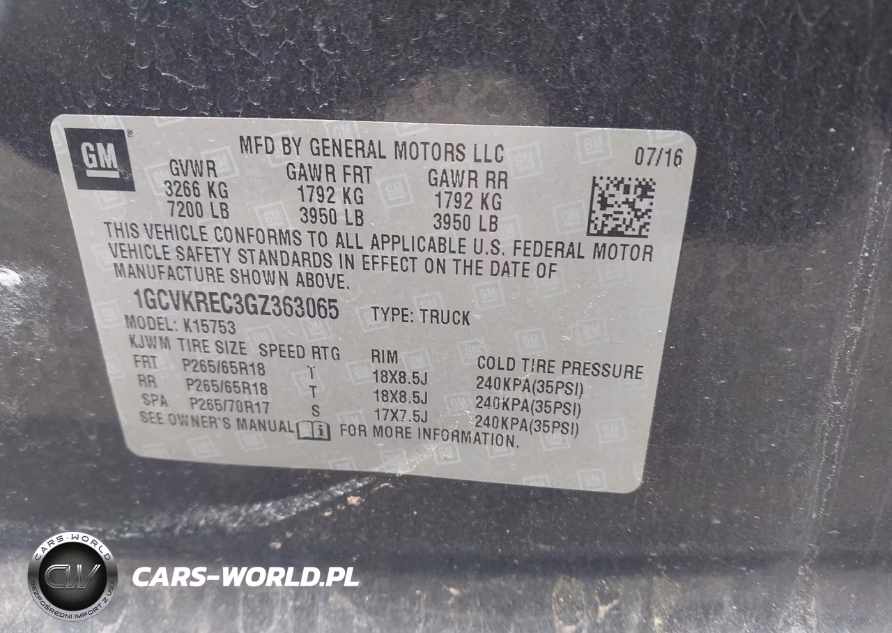 2016 Chevrolet Silverado 1500 2Lt VIN:1GCVKREC3GZ363065 - 9
