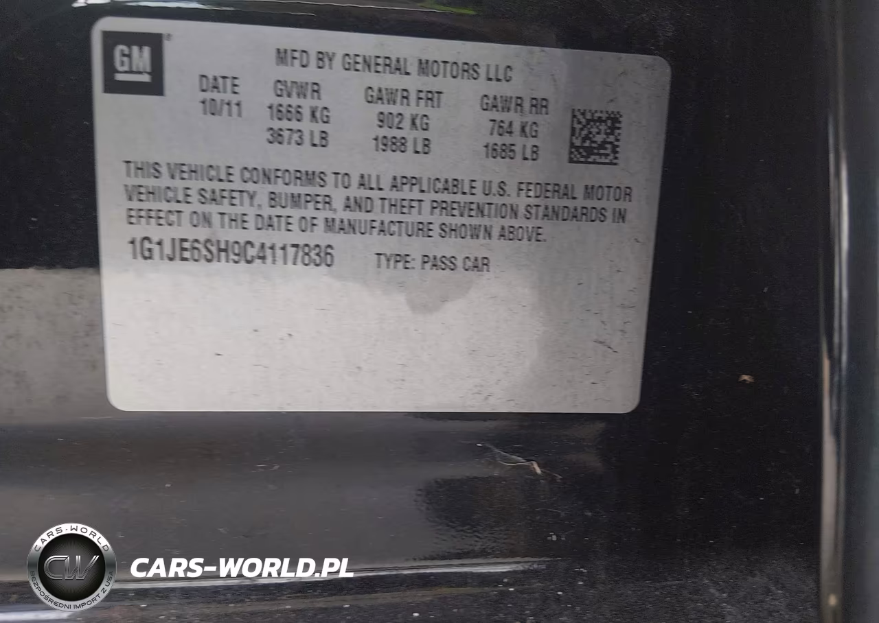 2012 Chevrolet Sonic 2Lz VIN:1G1JE6SH9C4117836 - 9