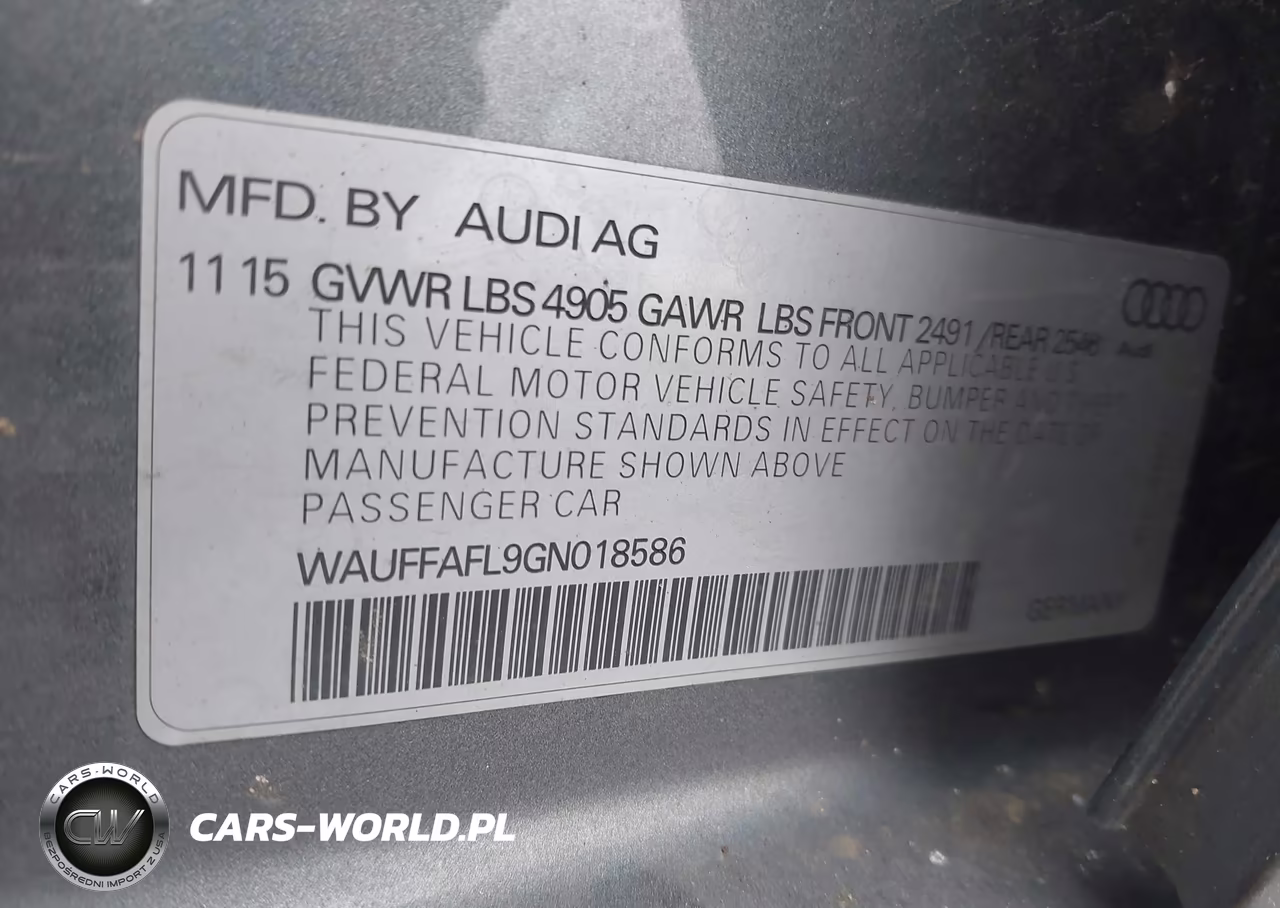 2016 Audi A4 Premium Plus S-Line VIN:WAUFFAFL9GN018586 - 9