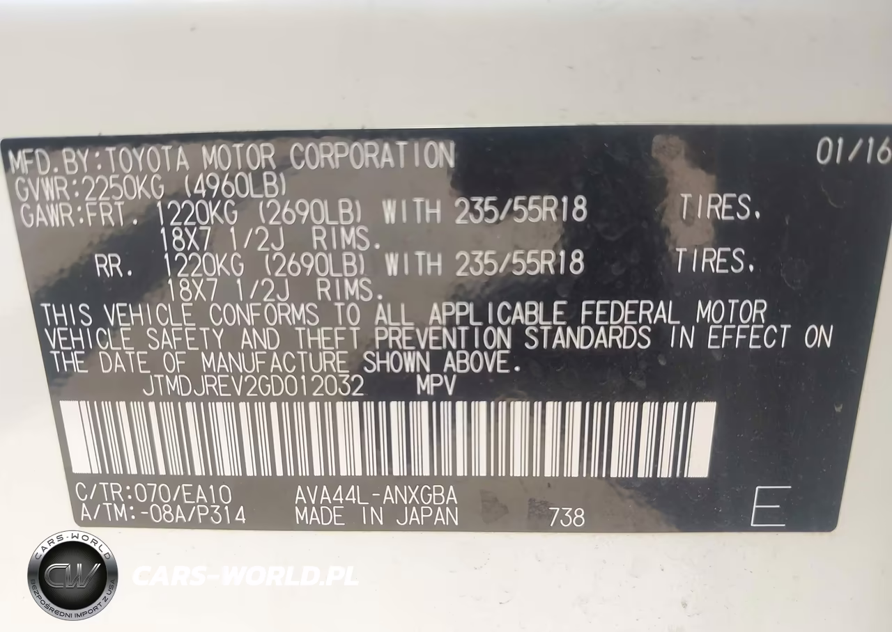 2016 Toyota Rav4 Hybrid Limited VIN:JTMDJREV2GD012032 - 9