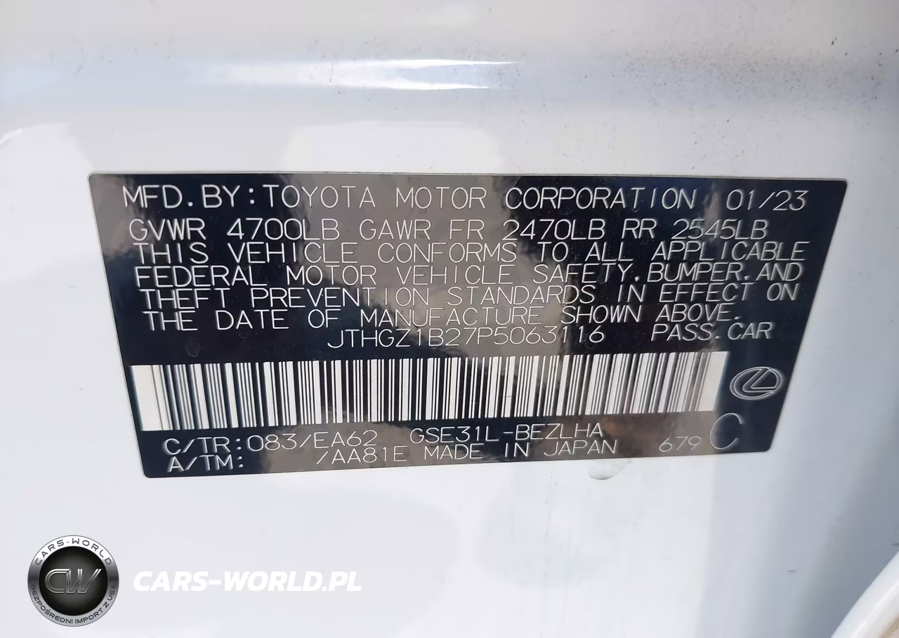 2023 Lexus Is 350 F Sport VIN:JTHGZ1B27P5063116 - 9