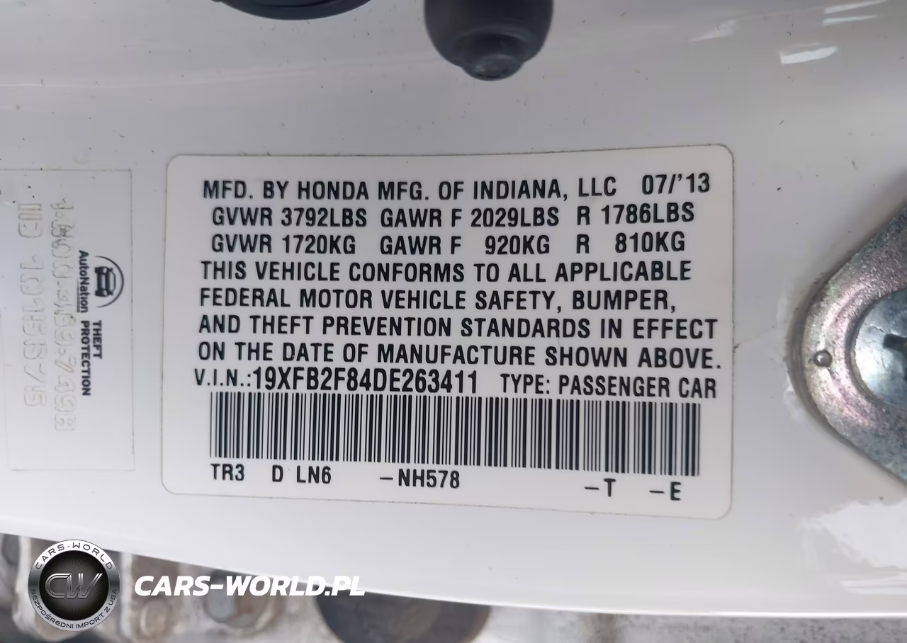 2013 Honda Civic Ex VIN:19XFB2F84DE263411 - 9