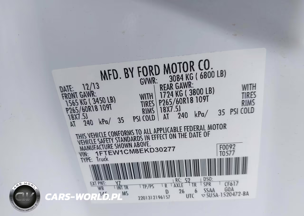 2014 Ford F150 Supercrew VIN:1FTEW1CM8EKD30277 - 9