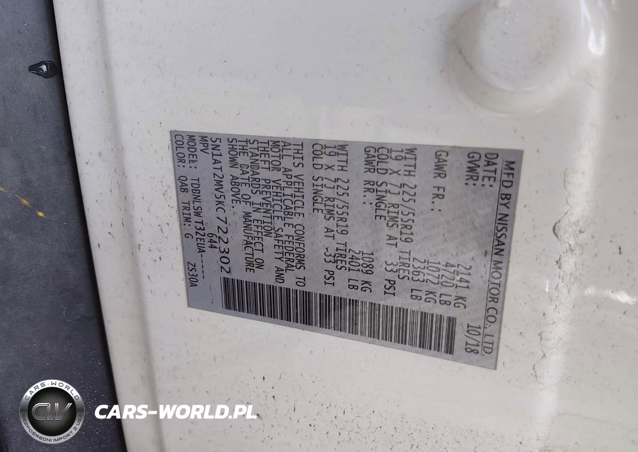 2019 Nissan Rogue Sl VIN:5N1AT2MV5KC722302 - 9