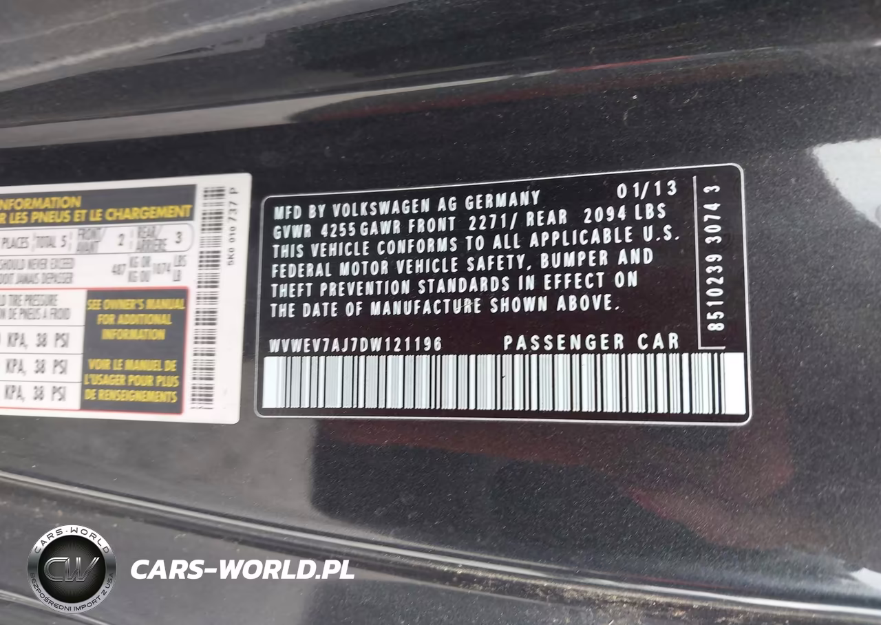 2013 Volkswagen Gti 2-Door VIN:WVWEV7AJ7DW121196 - 9