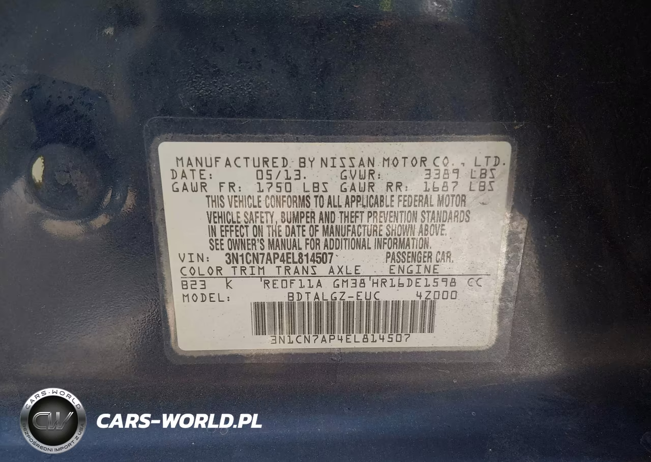2014 Nissan Versa 1.6 Sl VIN:3N1CN7AP4EL814507 - 9