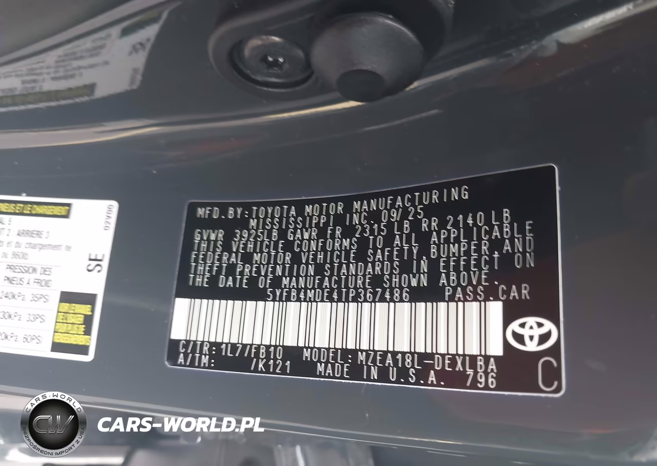 2026 Toyota Corolla Le VIN:5YFB4MDE4TP367486 - 9