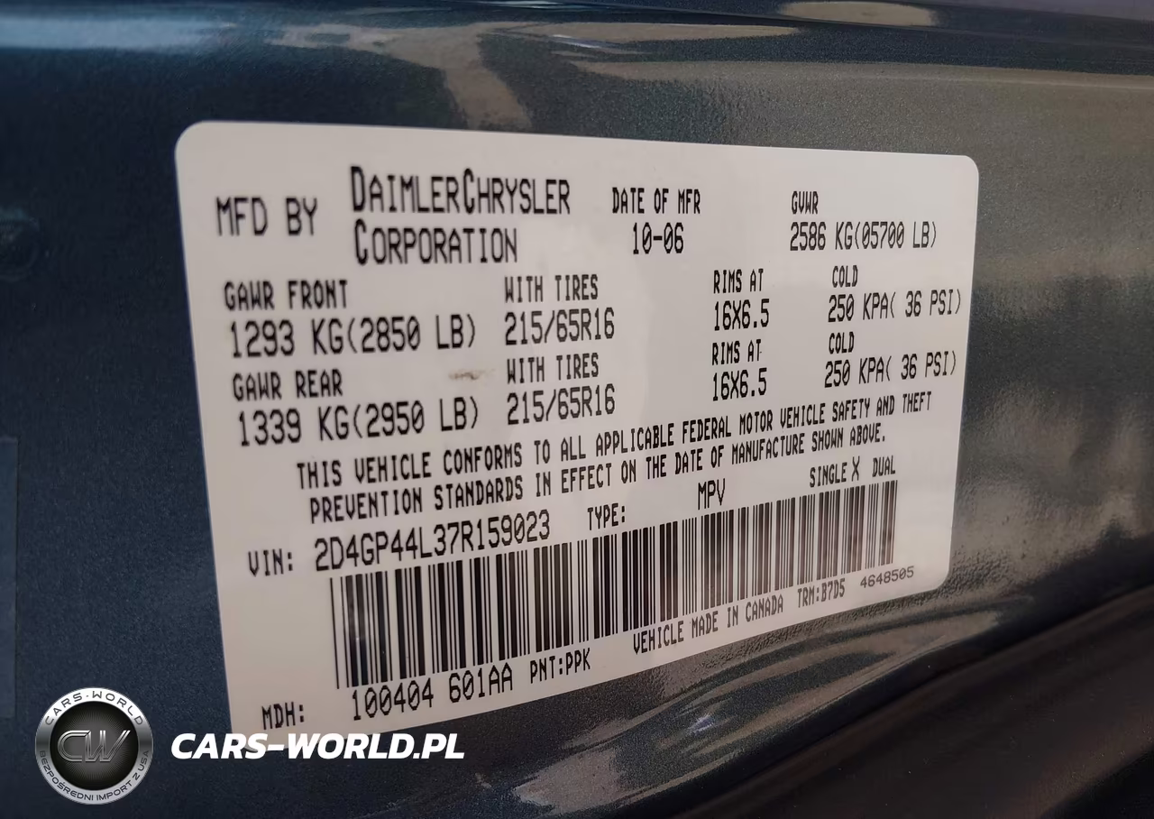 2007 Dodge Grand Caravan Sxt VIN:2D4GP44L37R159023 - 9