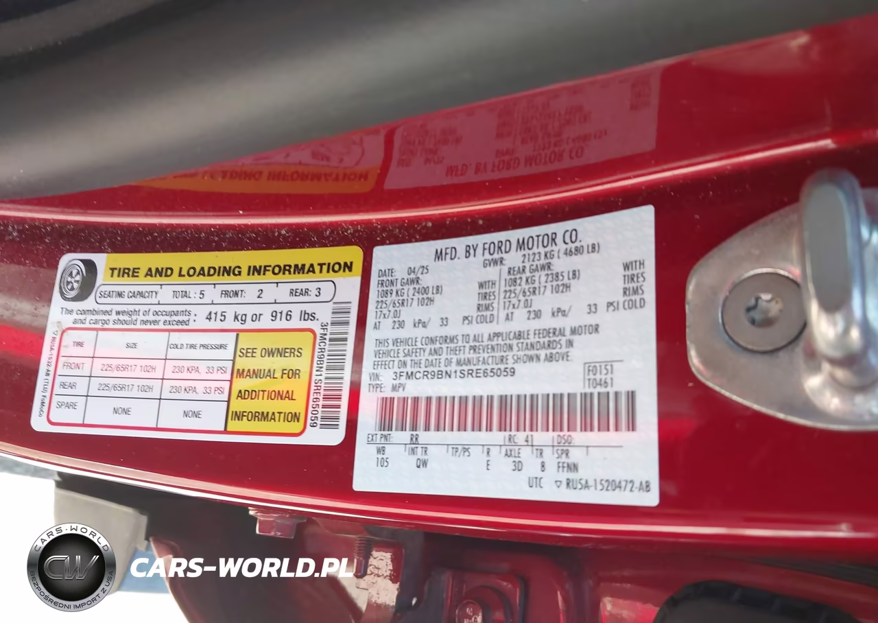 2025 Ford Bronco Sport Big Bend VIN:3FMCR9BN1SRE65059 - 9
