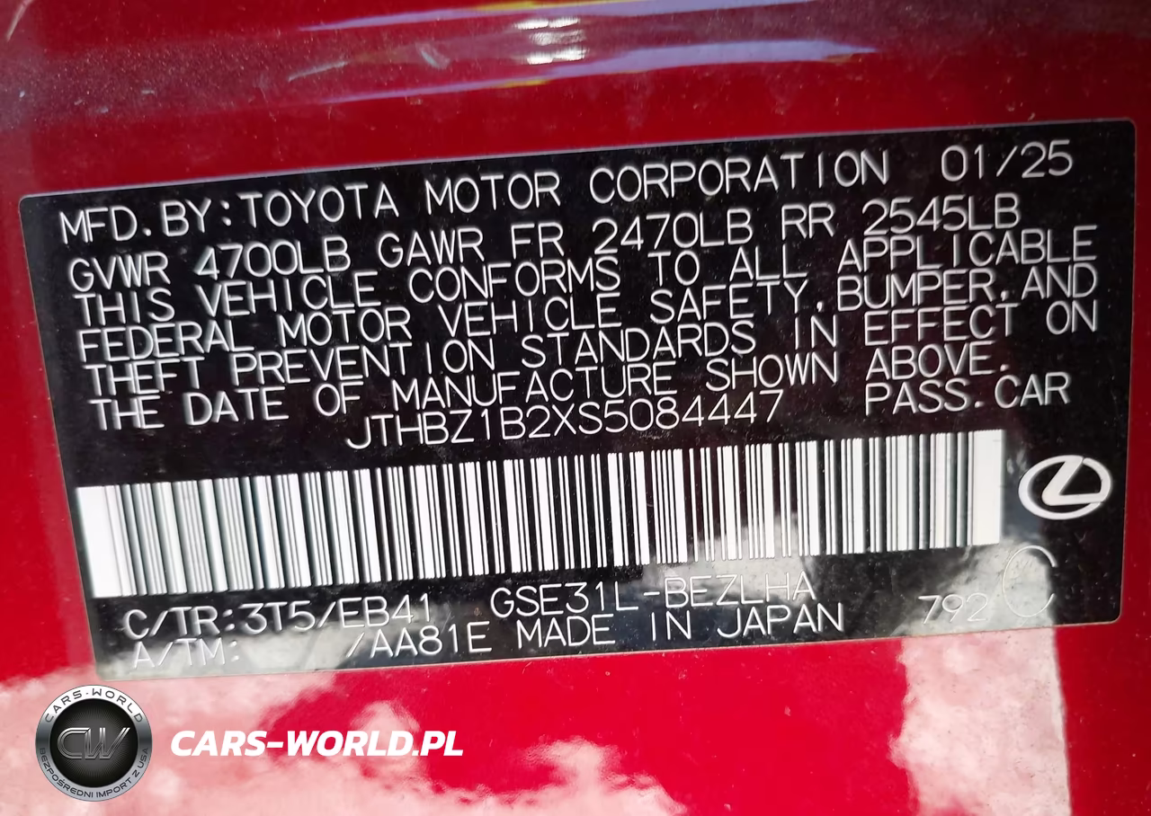 2025 Lexus Is 350 F Sport Design VIN:JTHBZ1B2XS5084447 - 9