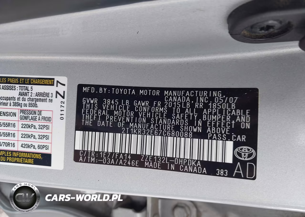 2007 Toyota Matrix VIN:2T1KR32E67C680088 - 9