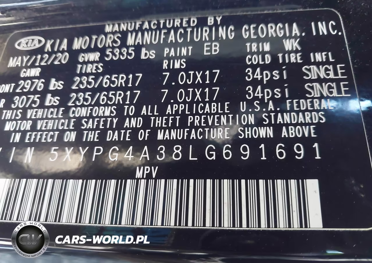 2020 Kia Sorento 2.4L Lx VIN:5XYPG4A38LG691691 - 9