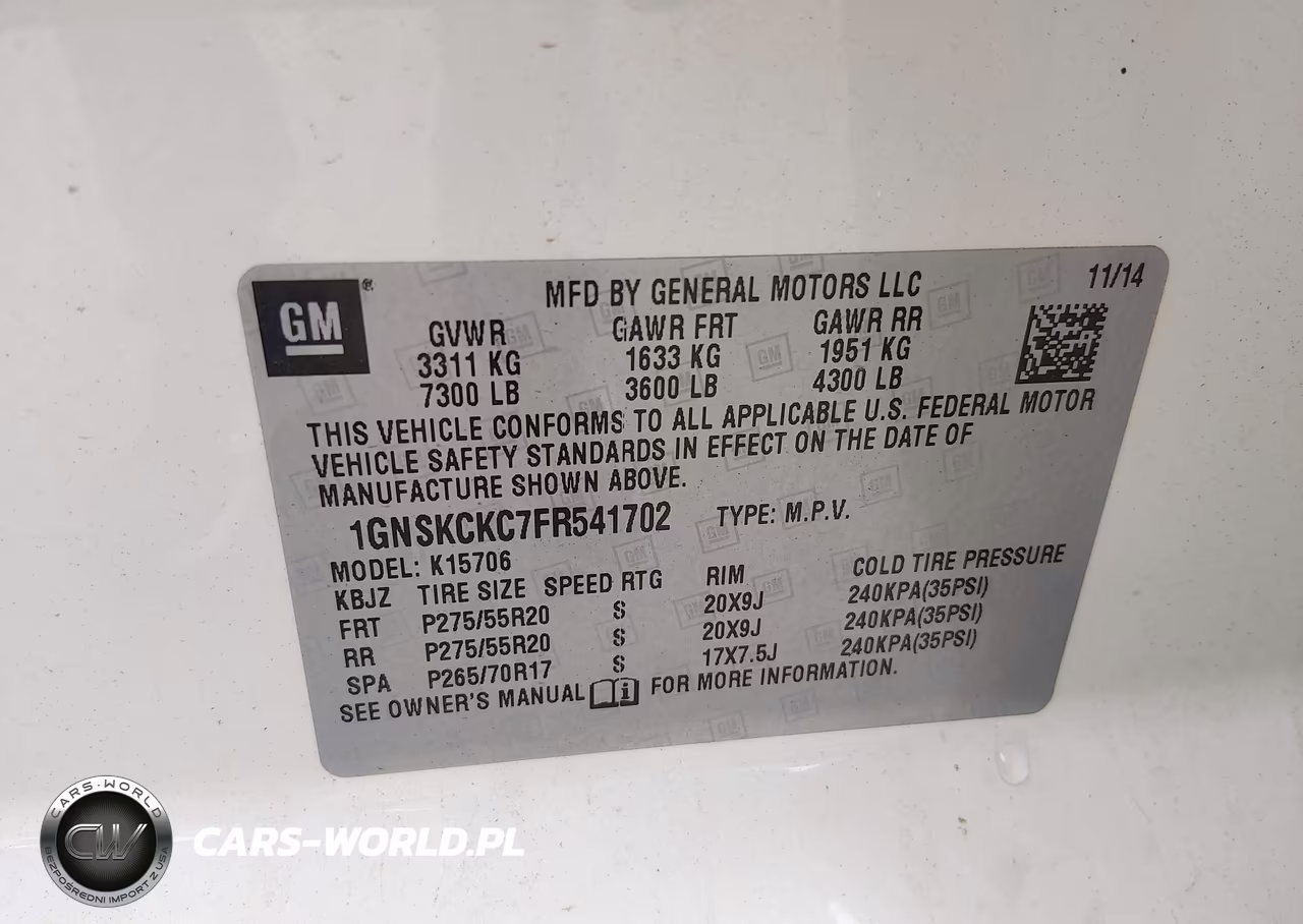 2015 Chevrolet Tahoe Ltz VIN:1GNSKCKC7FR541702 - 9
