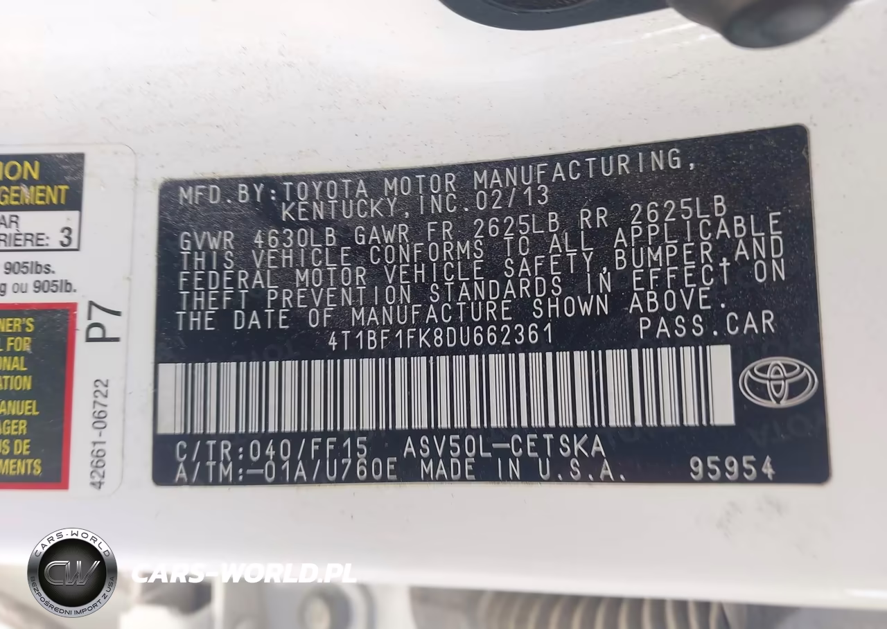 2013 Toyota Camry Se VIN:4T1BF1FK8DU662361 - 9
