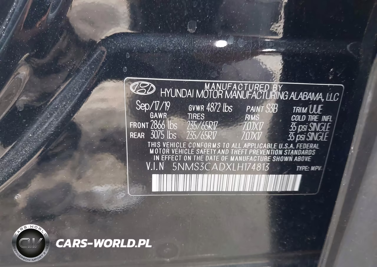 2020 Hyundai Santa Fe Sel VIN:5NMS3CADXLH174813 - 9