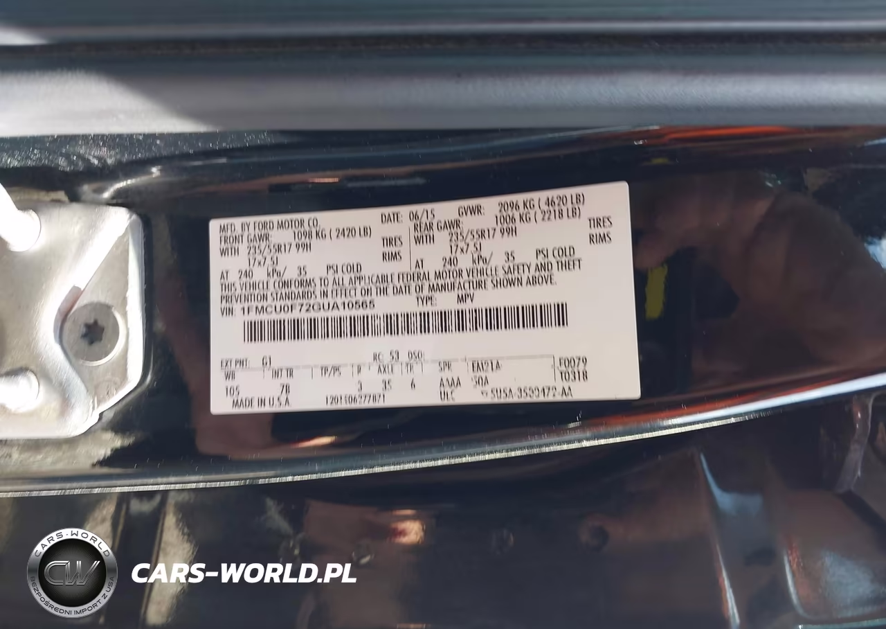 2016 Ford Escape S VIN:1FMCU0F72GUA10565 - 9