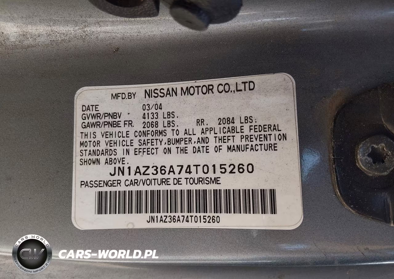 2004 Nissan 350Z VIN:JN1AZ36A74T015260 - 9