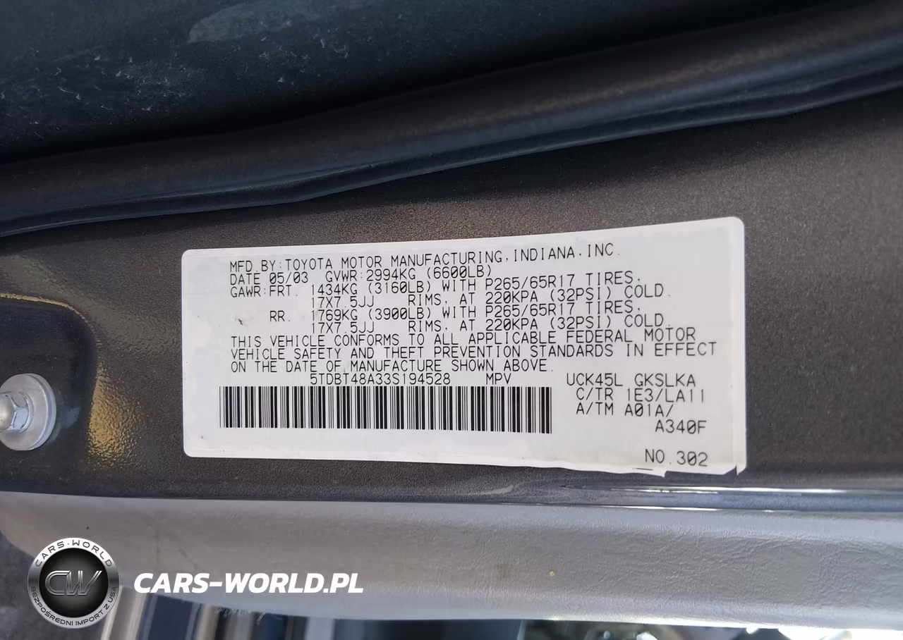 2003 Toyota Sequoia Limited V8 VIN:5TDBT48A33S194528 - 9