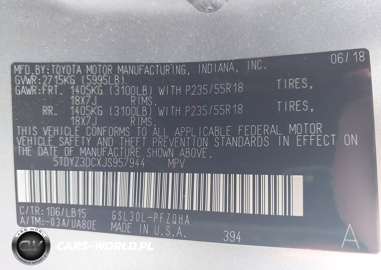 2018 Toyota Sienna Limited 7 Passenger VIN:5TDYZ3DCXJS957944 - 9