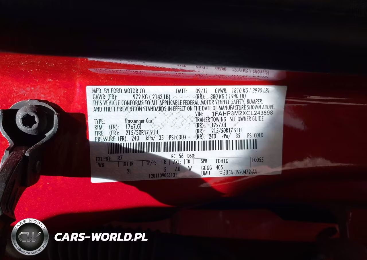 2012 Ford Focus Sel VIN:1FAHP3M2XCL243898 - 9