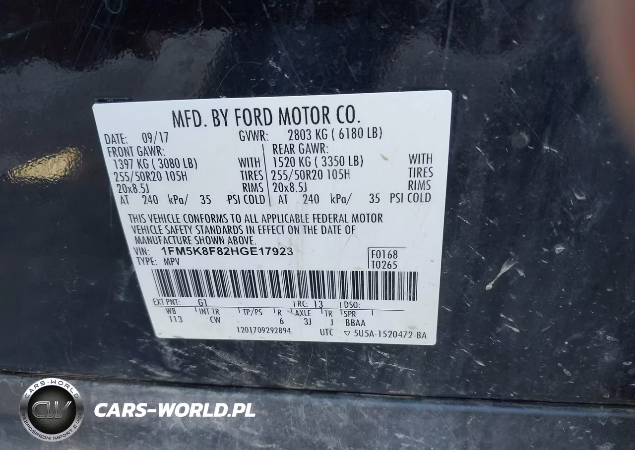 2017 Ford Explorer Limited VIN:1FM5K8F82HGE17923 - 9
