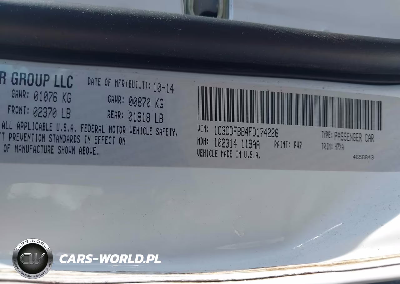2015 Dodge Dart Sxt VIN:1C3CDFBB4FD174226 - 9