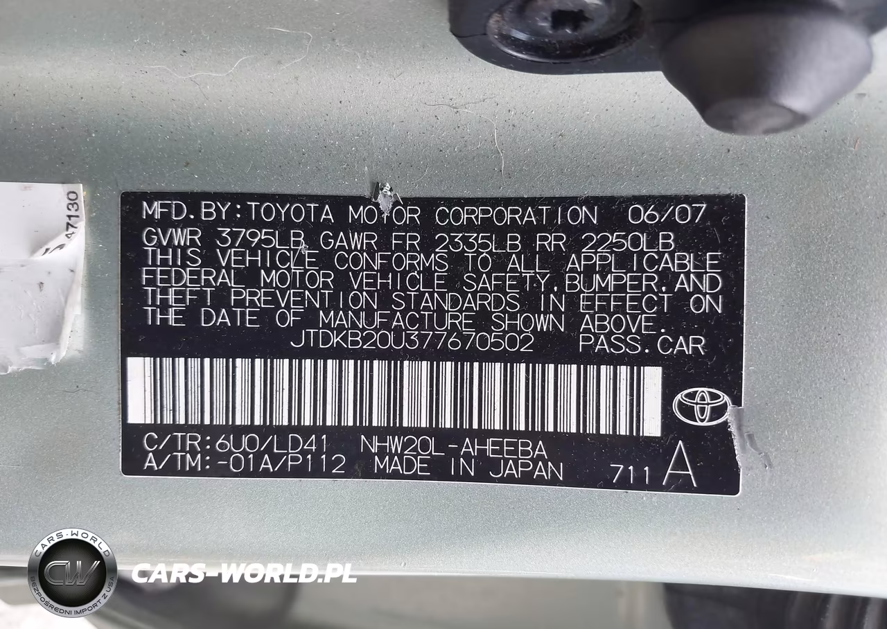2007 Toyota Prius VIN:JTDKB20U377670502 - 9
