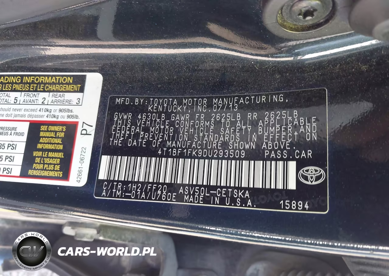 2013 Toyota Camry Se VIN:4T1BF1FK9DU293509 - 9