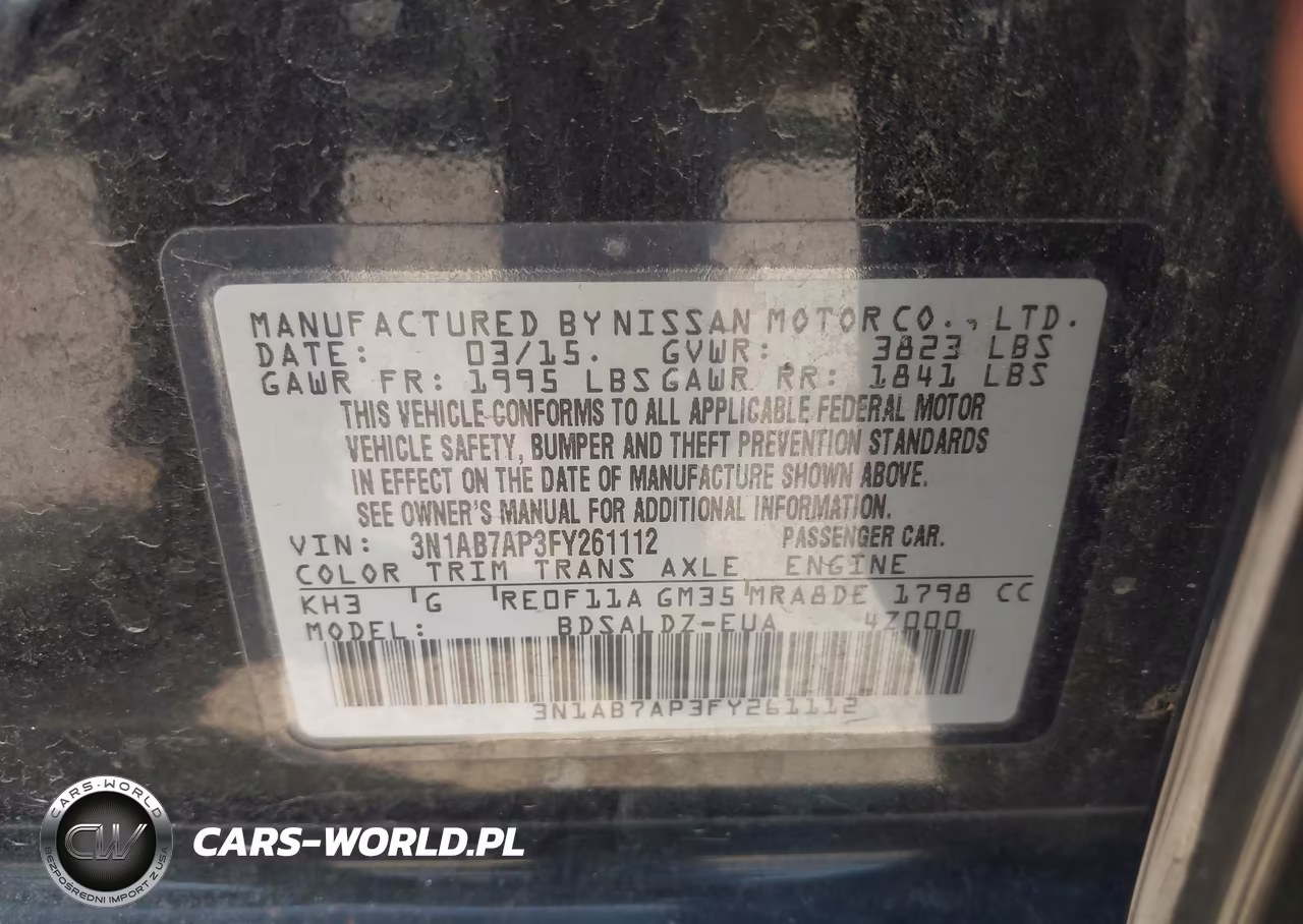 2015 Nissan Sentra Sv VIN:3N1AB7AP3FY261112 - 9