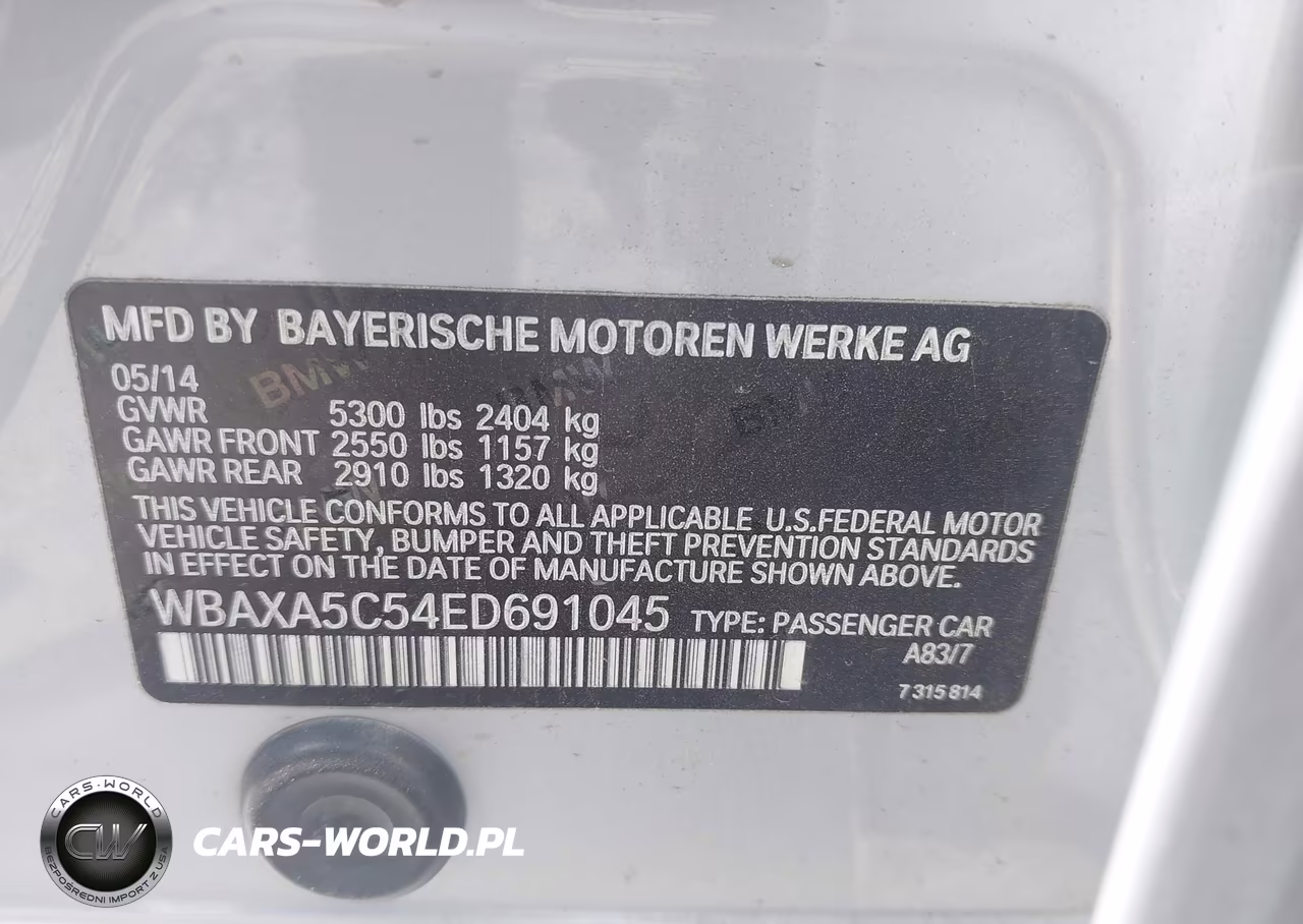 2014 BMW 535D VIN:WBAXA5C54ED691045 - 9