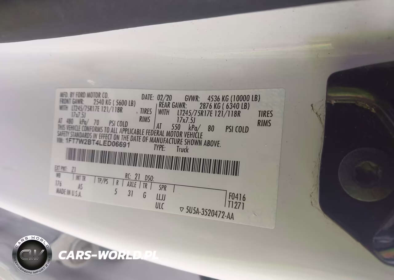 2020 Ford F-250 Xl VIN:1FT7W2BT4LED06691 - 9