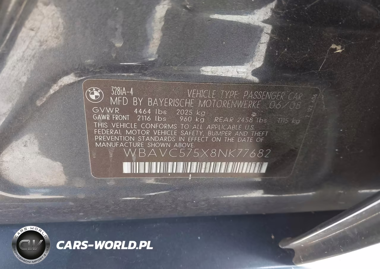 2008 BMW 328I VIN:WBAVC575X8NK77682 - 9
