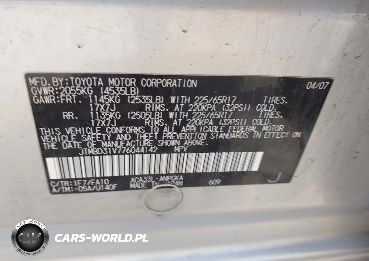 2007 Toyota Rav4 Limited VIN:JTMBD31V776044142 - 9