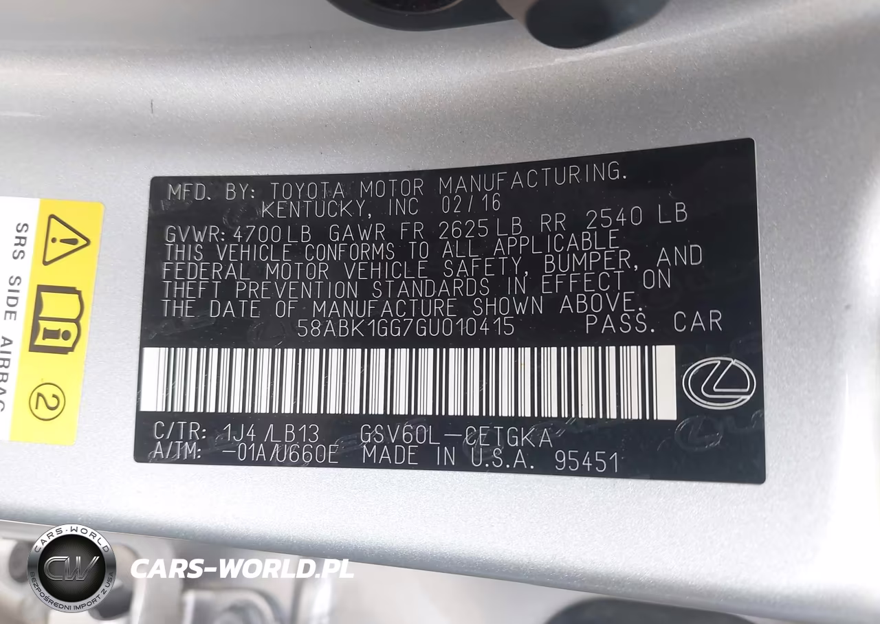 2016 Lexus Es 350 VIN:58ABK1GG7GU010415 - 9
