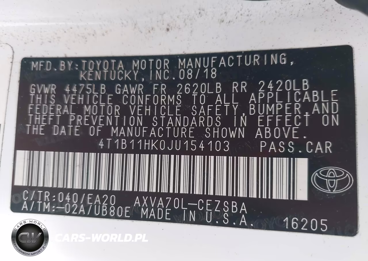 2018 Toyota Camry Se VIN:4T1B11HK0JU154103 - 9