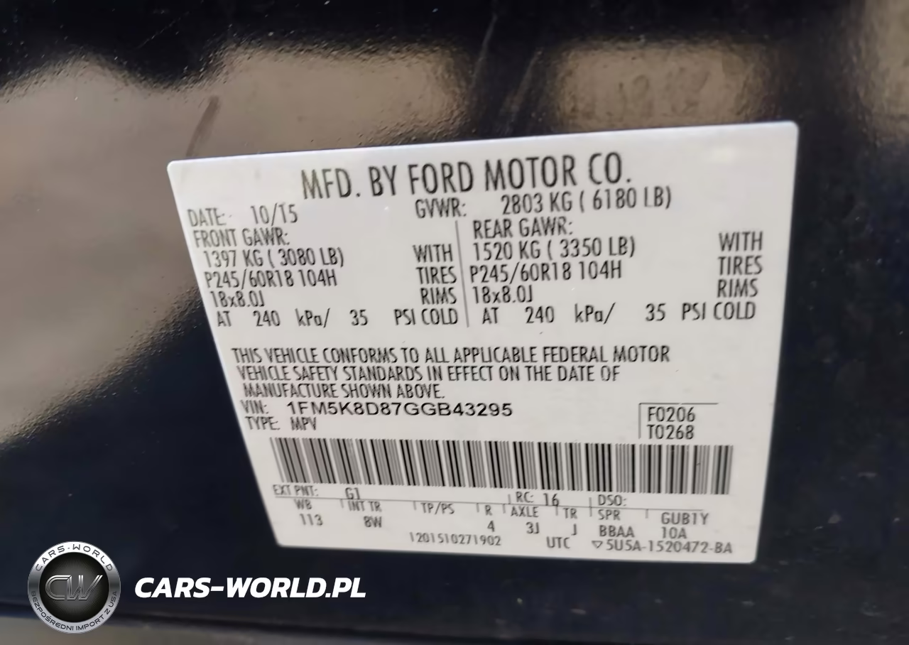 2016 Ford Explorer Xlt VIN:1FM5K8D87GGB43295 - 9